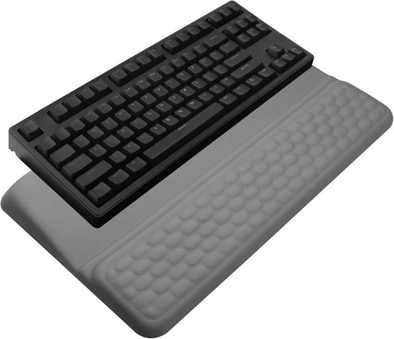 KEPUTAIER Computer Keyboard Stand with Wrist Rest, Ergonomic Tilted Keyboard Holder - Keyboard Riser with Wrist Pad - Keyboard Tray Support for Office Home - Gray - Image 1